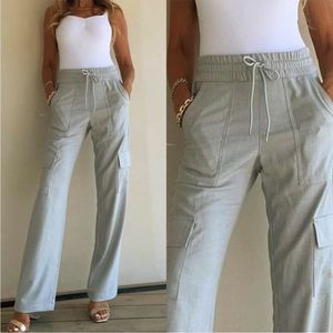 BEVY FLOG Light Gray Wide Leg Pants